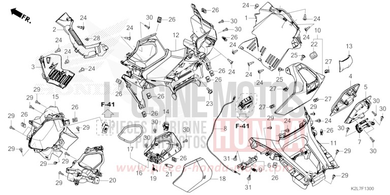 INNERE ABDECKUNG/TANKDECKEL von ADV 350 MAT PEARL PACIFIC BLUE (PB397) von 2024